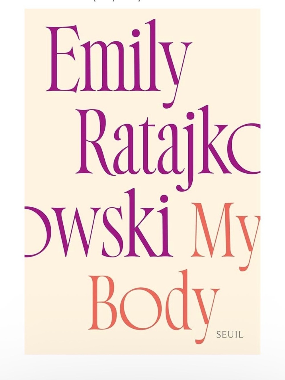 Emily Ratajkowski “My Body” hardcover - White with Purple & Orange Text